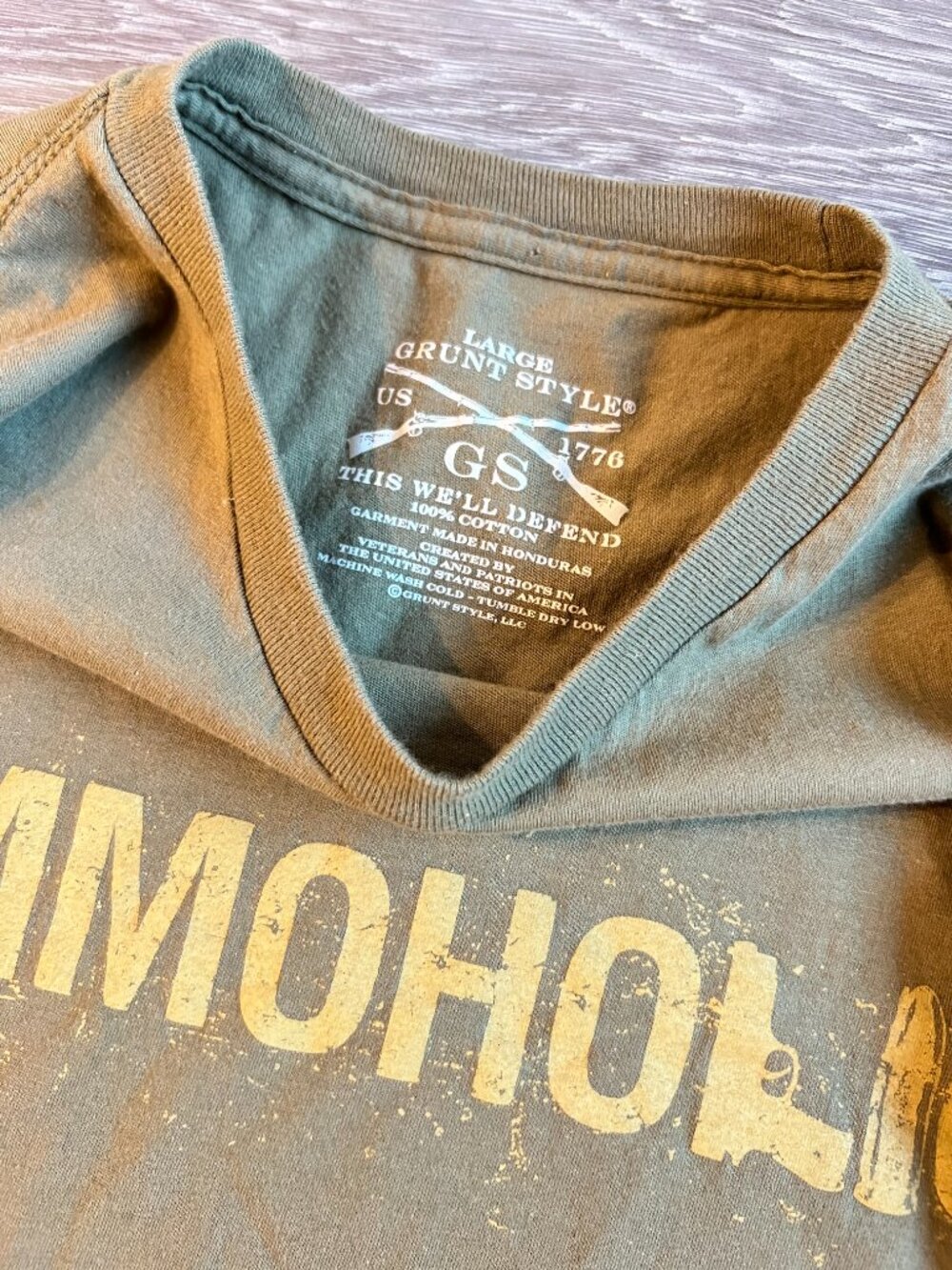 Grunt Style "Ammoholic" T-shirt, Olive Green, Large - Picture 4 of 5